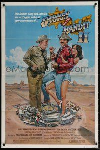 6f799 SMOKEY & THE BANDIT II 1sh '80 Goozee art of Burt Reynolds, Jackie Gleason & Sally Field!
