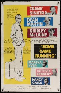 6f801 SOME CAME RUNNING 1sh '59 full-length art of Frank Sinatra w/Dean Martin, MacLaine!