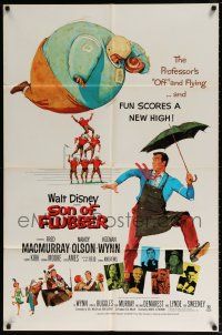 6f804 SON OF FLUBBER 1sh R70 Walt Disney, art of absent-minded professor Fred MacMurray!