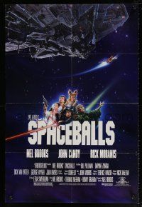 6f809 SPACEBALLS 1sh '87 best Mel Brooks sci-fi Star Wars spoof, John Candy, Pullman, Moranis