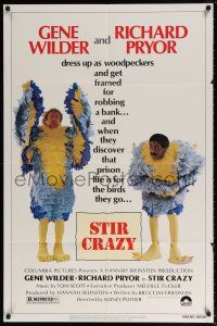 6f828 STIR CRAZY 1sh '80 Gene Wilder & Richard Pryor in chicken suits, directed by Sidney Poitier!