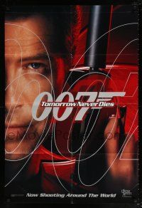 6f905 TOMORROW NEVER DIES teaser DS 1sh '97 Pierce Brosnan as Bond, Michelle Yeoh, sexy Teri Hatcher