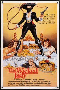 6f977 WICKED LADY 1sh '83 Michael Winner, art of Faye Dunaway with pistol and whip!