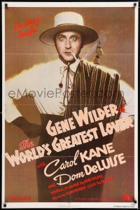 6f986 WORLD'S GREATEST LOVER 1sh '77 Dom DeLuise, most romantic Gene Wilder, great image!