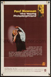 6f993 YOUNG PHILADELPHIANS 1sh '59 lawyer Paul Newman defends Robert Vaughn from murder charges!