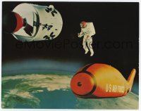 6g491 MAROONED color 11x14 still '69 great image of astronaut on space walk high above the Earth!