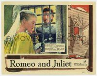 6g677 ROMEO & JULIET English LC '55 c/u of Laurence Harvey & Susan Shentall at window, Shakespeare