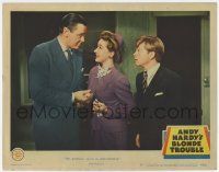 6g066 ANDY HARDY'S BLONDE TROUBLE LC #2 '44 Granville between Mickey Rooney & Herbert Marshall!