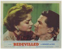 6g086 BEDEVILLED LC #8 '55 romantic close up of Steve Forrest & sexy French Anne Baxter!