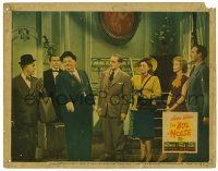 6g097 BIG NOISE LC '44 Oliver Hardy & top cast watch Stan Laurel carrying lots of luggage!