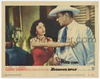 6g114 BLOWING WILD LC #4 '53 sexy Ruth Roman takes cash from Gary Cooper's pocket!
