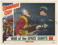 6g162 COMMANDO CODY chapter 5 LC '53 color image of masked Holdren punching guy in wacky helmet!