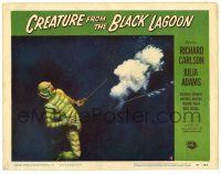 6g169 CREATURE FROM THE BLACK LAGOON LC #4 '54 cool image of monster shot underwater with harpoon!
