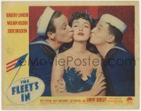 6g235 FLEET'S IN LC '42 Dorothy Lamour smooched by sailors William Holden & Eddie Bracken!