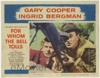 6g240 FOR WHOM THE BELL TOLLS LC #4 R57 c/u of Gary Cooper & Ingrid Bergman, Ernest Hemingway!
