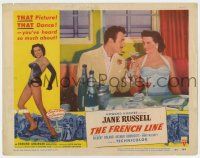 6g249 FRENCH LINE 2D LC #2 '54 Gilbert Roland & sexy Jane Russell having drinks, Howard Hughes!