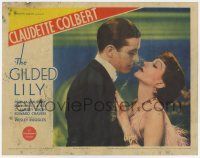 6g271 GILDED LILY LC '35 great romantic close up of Claudette Colbert & Ray Milland!