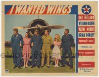 6g334 I WANTED WINGS LC '41 cool posed portrait of Lake, Milland, Holden & top cast by prop plane!