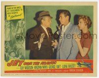 6g361 JET OVER THE ATLANTIC LC #5 '59 Virginia Mayo behind Guy Madison pointing gun at George Raft
