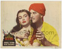 6g378 KIM LC #7 '50 Errol Flynn & sexy Laurette Luez in mystic India, from Rudyard Kipling story!