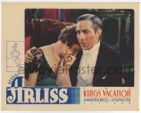 6g386 KING'S VACATION LC '33 George Arliss in tuxedo puts his arm around crying Marjorie Gateson!