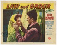 6g416 LAW & ORDER LC #3 '53 romantic close up of Ronald Reagan smiling at Dorothy Malone!