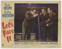 6g421 LET'S FACE IT LC #2 '43 wacky image of Bob Hope looking in periscope from the wrong end!