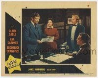 6g442 LONE STAR LC #8 '51 Ava Gardner watches Clark Gable holding map in man's office!