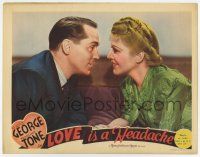 6g451 LOVE IS A HEADACHE LC '38 Gladys George & Franchot Tone stare into each other's eyes!