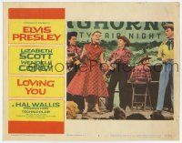 6g465 LOVING YOU LC #6 '57 Wendell Corey & pretty Dolores Hart singing on stage with band!