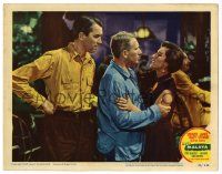 6g483 MALAYA LC #7 '49 James Stewart watches Spencer Tracy hug pretty Valentina Cortesa!