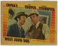 6g502 MEET JOHN DOE LC '41 great c/u of Gary Cooper in baseball cap w/Walter Brennan, Frank Capra!