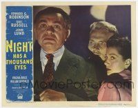 6g564 NIGHT HAS A THOUSAND EYES LC #5 '48 moody portrait of Edward G. Robinson, Russell & Lund!