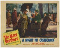 6g565 NIGHT IN CASABLANCA LC '46 great image of Marx Brothers, Groucho, Chico & Harpo with camel!