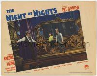 6g566 NIGHT OF NIGHTS LC '39 Pat O'Brien & Olympe Branda on Broadway stage with circus wagon!