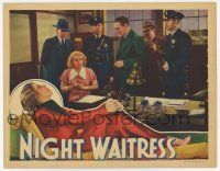 6g567 NIGHT WAITRESS LC '36 pretty shocked Margot Grahame being questioned at police station!
