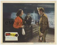 6g573 NO WAY OUT LC #5 '50 Richard Widmark points gun at Sidney Poitier by Linda Darnell!