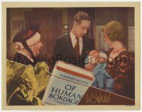 6g583 OF HUMAN BONDAGE LC '34 close up of Leslie Howard & sleazy Bette Davis holding her baby!
