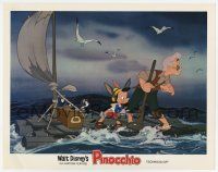 6g621 PINOCCHIO LC R78 Disney classic cartoon, close up with Gepetto & Figaro on raft!
