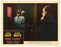 6g652 RED LIGHT LC #3 '49 George Raft in fedora & trench coat watches Harry Morgan on phone!