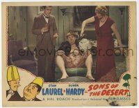 6g760 SONS OF THE DESERT LC R45 Stan Laurel watches Oliver Hardy fake illness with his wife!