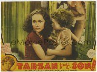 6g799 TARZAN FINDS A SON LC '39 c/u of Maureen O'Sullivan telling Johnny Sheffield to get Tarzan!