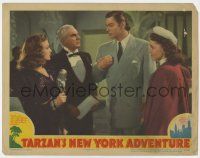 6g805 TARZAN'S NEW YORK ADVENTURE LC '42 Weissmuller & O'Sullivan at Broadway club looking for Boy!