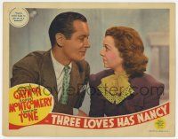 6g851 THREE LOVES HAS NANCY LC '38 Robert Montgomery tells Janet Gaynor she's lucky to be his!