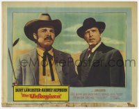 6g907 UNFORGIVEN LC #8 '60 c/u of Burt Lancaster & Audie Murphy, directed by John Huston!