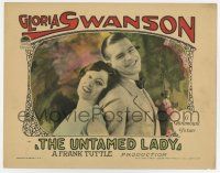 6g910 UNTAMED LADY LC '26 posed portrait of Gloria Swanson & Lawrence Gray smiling back to back!