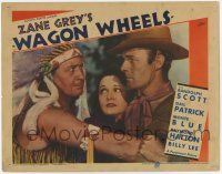 6g924 WAGON WHEELS LC '34 Gail Patrick between Randolph Scott & Indian chief Monte Blue, Zane Grey!