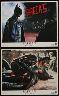 6h068 BATMAN RETURNS 8 8x10 mini LCs '92 Michael Keaton, Michelle Pfeiffer, DeVito, Burton directed