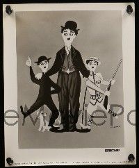 6h567 CHAPLIN REVUE 8 8x10 stills '60 Charlie comedy compilation, one with artwork by Leo Kouper!