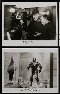 6h614 ROBOCOP 2 8 8x10 stills '90 great images of cyborg policeman Peter Weller, sci-fi sequel!